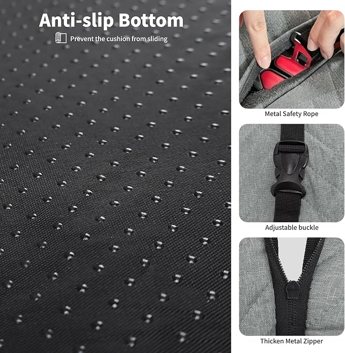 Dog Seat Cover 400LBS Hard Bottom Back Seat Extender for Large Dogs | Waterproof Polyester, Anti-Slip Surface, 3 Removable Hard Plates, Side Storage Pockets, 4-Mode Convertible, Trucks, SUVs - Image 6
