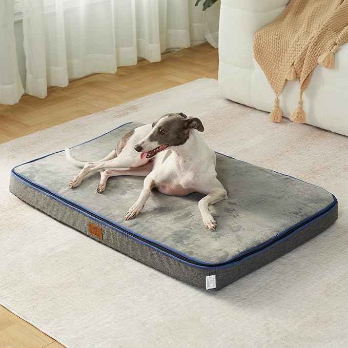 LIORCE Memory Foam Large Dog Bed - 4” Thick Orthopedic Beds for Large Dogs - Waterproof Dog Bed with Removable Washable Cover & Wrap-Around Zipper - Ultimate Comfort and Easy Maintenance by LIORCE