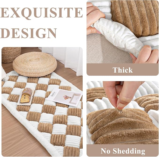 Vaukki Coffee Couch Cover for Dog Washable, 27.6''x70.9'' Sofa Pad Topper | Non Slip Fuzzy Pet Sofa Cover for 3 Cushion Couch Pet Friendly, Furniture Protector Dog Bed Mat for Large Dog - Image 2