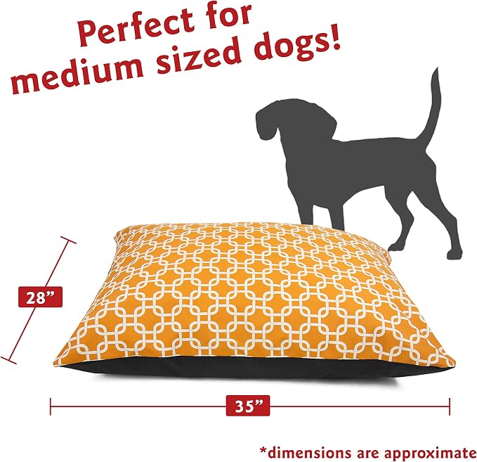 Majestic Pet Medium Rectangle Washable Non Slip Comfy Dog Bed - Crate & Kennel Bed for Medium Breed Dogs - 35 x 28 Inch - Links Yellow - Image 2