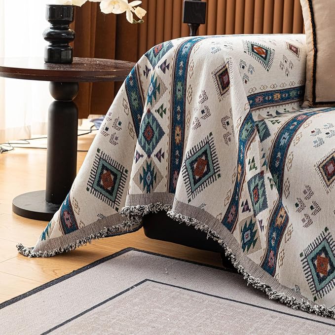 ROOMLIFE Couch Cover 3 Cushion Sofa, Washable Non Slip Furniture Sofa Protector Cover, Soft Chenille Sofa Slipcovers Sectional L Shape Dogs Couch Cover Throw Blanket with Tassels 71''X118'' - Image 8