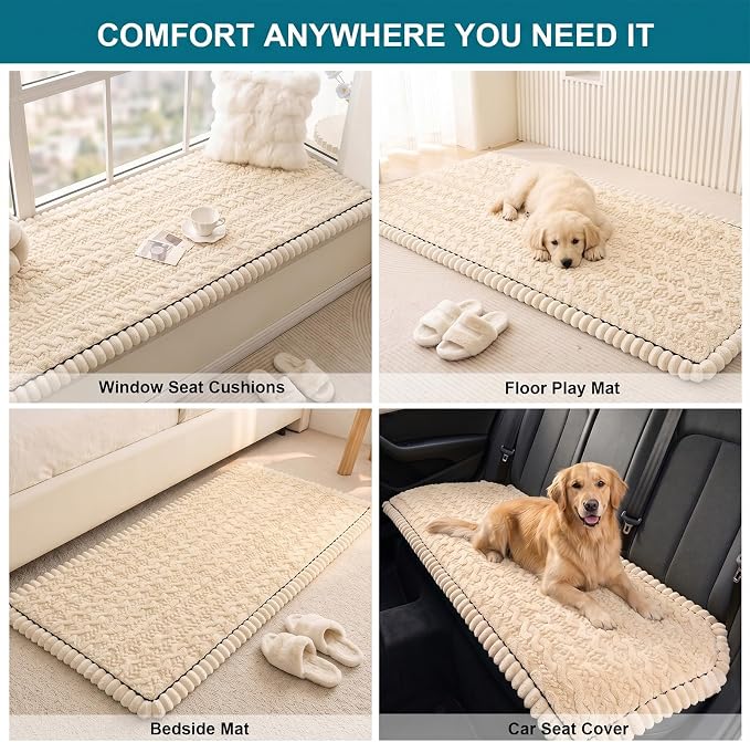 KRFOONN Couch Cover for Dogs Washable Pet Couch Covers for 3 Cushion Sofas Non-Slip Dog 3 Seat Sofa Cushions Covers Soft Sofa Slipcovers Cushion Protector for Pets Mat (Pattern-Beige, 27.6" x 70.9") - Image 7