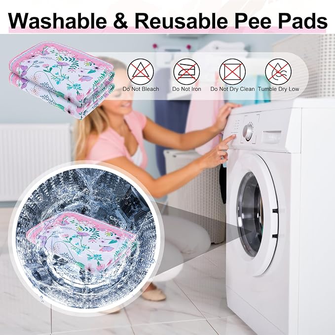 BEAUTYZOO Reusable Puppy Pads,Washable Pee Pads for Dogs,Non Slip Wee Wee Pad for Potty Training,Thick Heavy Absorbent Underpads for Playpen,Bed,Sofa,Crate,Whelping,Travel & Outdoor Spring, 24" x 36" - Image 3