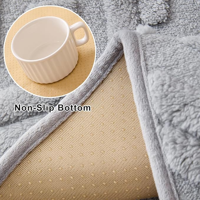 KRFOONN Couch Cover for Dogs Non Slip Washable Plush Sofa Protector Grey - Image 3
