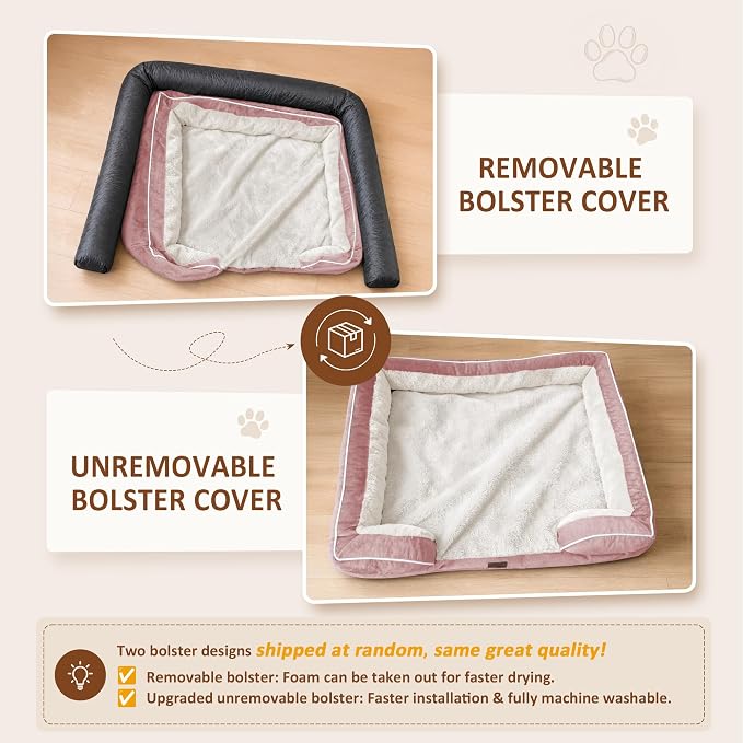 Comfort Expression Orthopedic Dog Beds for Large Sized Dog with Bolster | Waterproof Dog Couch Bed with Washable Cover & Non-Slip Bottom, Supportive Egg Crate Foam Large Pet Bed, 38x25 Inch - Image 6
