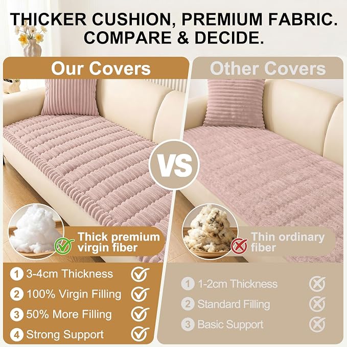 Smiry Couch Cover for Dogs, Non Slip Washable Sofa Protector for Pets | Soft Furniture Cover for Leather & Fabric Couches, Cozy Protect Against Fur, Dirt & Messes, Pet Friendly, 27.6"x59" - Image 5