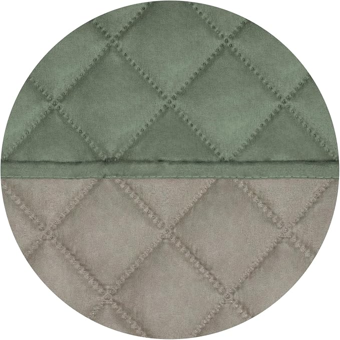 PureFit Reversible Quilted Sofa Cover Dog Couch Covers for Sofa, 28 in | Greyish Green/Beige, Water Resistant Couch Protector, Washable Pet Couch Cover with Non Slip and Elastic Straps For Kids - Image 5