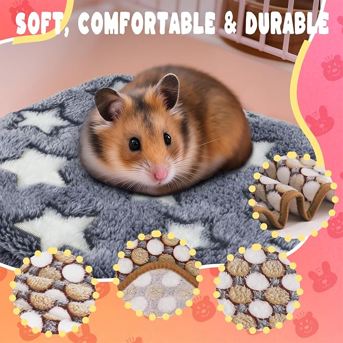 Eilyliafe 6 Pcs Guinea Pig Blankets Bedding Small Animal Cage Liners Sleep Mat Absorbent Reusable Pet Pee Bedding Pad Cover for Hamster Ferret Chinchilla Rabbit Hedgehog (30 x 42 Inch) - Image 6