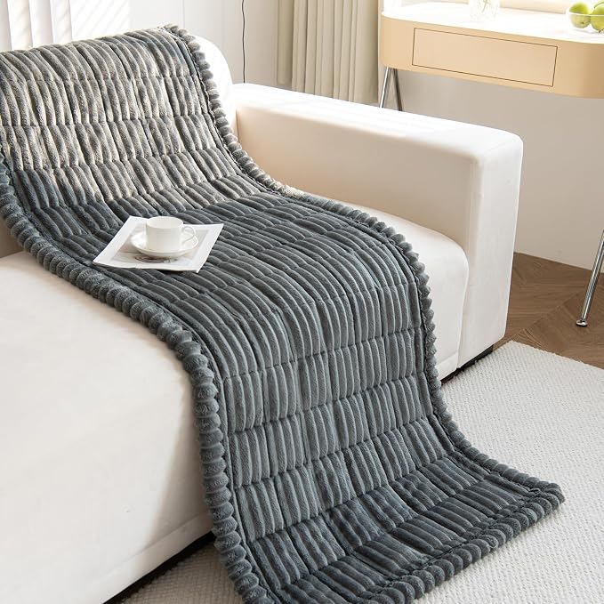 New Thick Sofa Covers Washable - Soft Corduroy Universal Sofa Cover 2 3 4 Seater, Non-Slip Couch Cover, Couch Seat Covers Sofa Slipcovers Furniture Protector for Living Room (Dark Grey, 70x210cm) - Image 8
