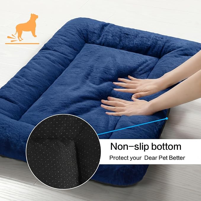 Dog Crate Pad Washable Dog Bed for Crate Large Cozy Mat 42-Inch Navy Blue | Ultra Soft Kennel Pad,Anti-Slip Bottom,Fits for Most Metal Crates,Comfortable Sleeping Pet Mat - Image 6