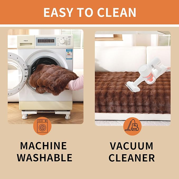 Waterproof Dog Bed Cover Non Slip Couch Covers for Dogs Washable Soft Faux Fur Sofa Cover Couch Covers for 3 Cushion Couch Sofa Pet Friendly (Brown) - Image 7