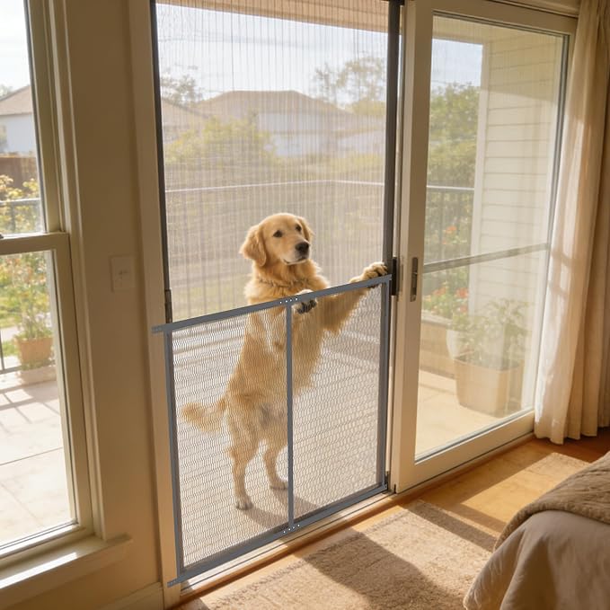 Guardian Steel Pet Grille Rv Screen Door Protector for Dogs Pets Cats Scratch Protector Replacement (Grey, 48 Inch) Screen Door Guard Pet Proof Screen Door - Image 5
