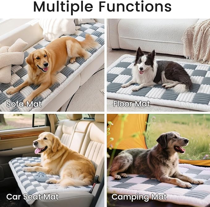 LiveGo Couch Cover for Dogs Washable, Sofa Cover Protector, Couch Covers for 3 Cushion Couch Sofa Pet Friendly, Soft, Non Slip (Cream Blue, 70x210 cm / 27.6x82.7 in) - Image 2