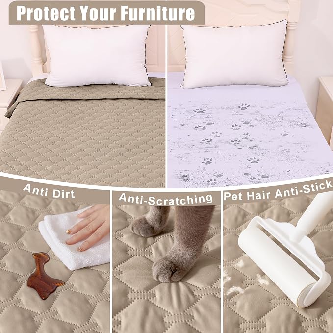 Smiry Waterproof Dog Bed Cover Blanket, Reversible Pet Blanket | Soft Reversible, Washable Leakproof Cats Dogs Couch Cover for Sofa, Couch, Furniture (82x120 Inch) - Image 4