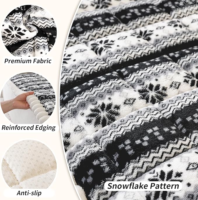 Plush Sofa Cover, Pet Couch Covers for Recliner&Chair, Sofa Covers for Pets Washable, Non-Slip Christmas Couch Cover for Dogs, Dog Couch Protecto for Christams(1PC, Black, 27.6"×27.6") - Image 5
