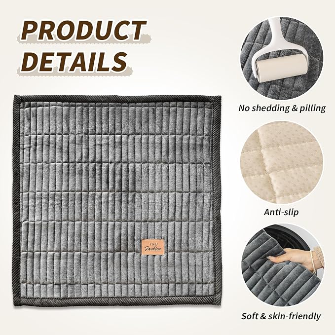 Couch Covers for Dogs, Velvet Dog Couch Cover, Pet Couchs Covers for Backrest & Armrest, Couchs Protector for Dogs, Sofa Cover for Pets Washable(1PC,Dark Grey,27.6"×27.6",Single Seater) - Image 3