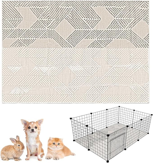 VCEPJH Bunny Floor Mat 55 x 78.7in Rabbit Cage Liner Washable Large Reusable Guinea Pigs Rug Anti-Slip Whelping Pads for Small Pet Dogs Puppy Chinchillas Cats Ferrets by VCEPJH