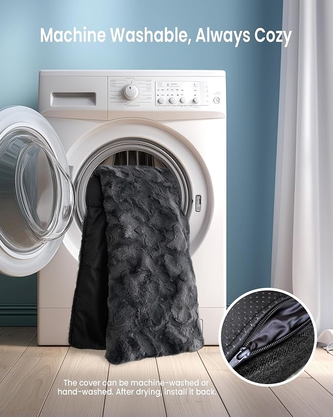 Calming Large Dog Couch Bed, Waterproof Memory Foam with Durable Fluffy Fuzzy Mats, Washable Removable Cover Protector for Sofa, Bedside, Gift, 41 x 37 Inches, Dark Grey - Image 8