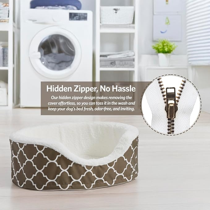 MidWest Homes for Pets Orthoperdic Egg-Crate Nesting Pet Bed w/ Teflon Fabric Protector, Large Brown - Image 4