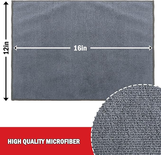 AIDEA Microfiber Cleaning Cloth 24 Pack, Microfiber Towels for Cars, Soft & Absorbent Cleaning Rags, Premium Lint Free Shop Towels for House, Kitchen, Car, 12inx16in, Grey - Image 6