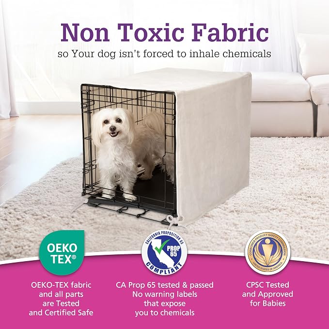 Pet Dreams Dog Crate Cover - Breathable Fabric Kennel Topper for Double-Door Crates, Fits iCrate Dog Cages 18, 24, 30, 36, 42, 48 Inches (Blue, Large, 36") - Image 7