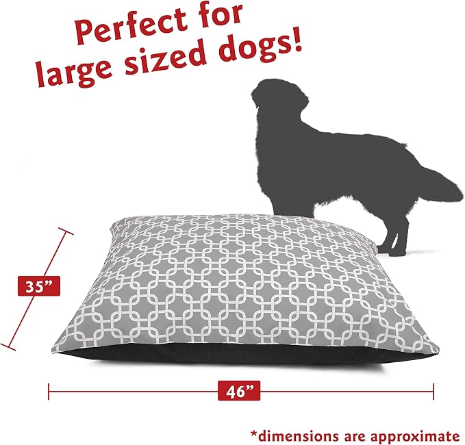 Majestic Pet's Washable, Non-Slip Comfy Dog Bed 46 x 35 Inch, Super Value Pillow Bed Large Breed, Links Gray - Image 2