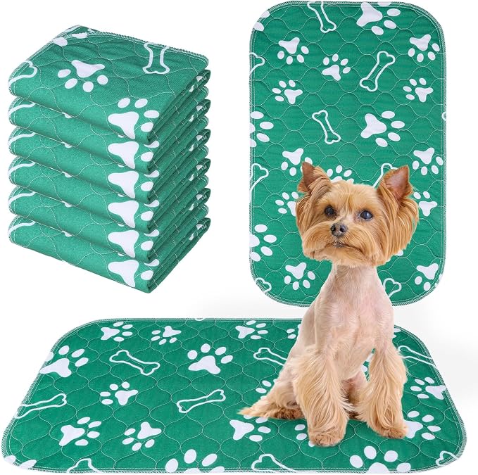BEAUTYZOO 6 Pack Washable Pee Pads for Dogs, Reusable Puppy Pads for Potty Training, Waterproof Super Absorbent Whelping Pads, Mats Non Slip Against Urine for Small Medium Dogs Cats, 16" x 24" by BEAUTYZOO