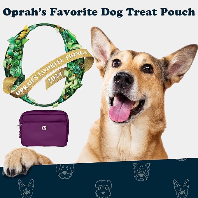 Puppington 3-in-1 Crossbody Dog Walking Bag & Treat Pouch with Matching Planet Safe Poop Bags & Built-In Dispenser - Dog Mom Gift for Puppy Training with Zippered Pockets (Plum Wine) - Image 3