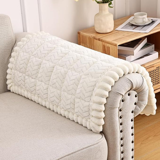 Smiry Couch Cover for Dogs, Non Slip Fuzzy Pet Sofa Arm Covers Washable | Sofa Slipcovers for Armrest & Backrest, Soft Thick Furniture Protector for Cats Dogs, Against Fur, Dirt (27.6"x27.6") by Smiry