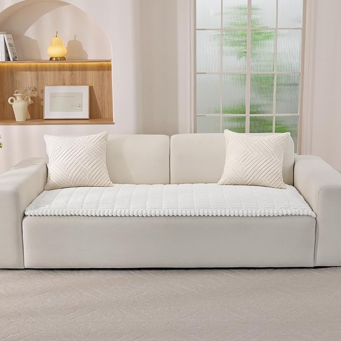 Couch Cover for Dogs,Washable Non-Slip Pet Friendly Sofa Protector | Thick Flannel Sofa Cover,Nonslip, Washable,Anti-Pilling,Pet Friendly,for Dogs & Cats,Cozy Protect Against Fur,27.6" x 35" - Image 2