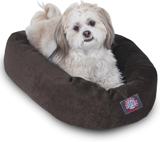 Majestic Pet Villa 24 Inch Shredded Memory Foam Dog Bed for Small Sized Dog 24x19x7 Inch–Orthopedic Pet Bed - Washable Small Puppy Mat with Head Support-Storm by MajesticPet