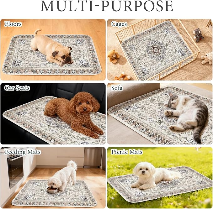 Homimp Washable Pee Pads for Dogs, 2 Pack Reusable Puppy Pads Waterproof, Absorbent and Leakproof Dog Pee Pads, Non Slip Puppy Training Pads, Pet Mat for Floor,Crate,Couch,Whelping,Beige 36"x36" - Image 7