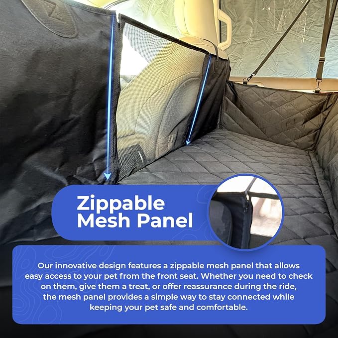 4Knines Back Seat Extender for Dogs, Hard Bottom Waterproof Backseat Protector with EZ Door Guard (Camo, Regular) - Image 6