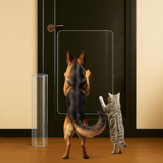 Heavy Duty Door Protector from Dog Scratching 16 x 30'' Transparent PVC Pet Door Guard Protection, Easy Install & Remove Custom-Cut Anti-Scratch Shield for Interior Doors, Cat Damage Prevention 1-Pack by Lupvar