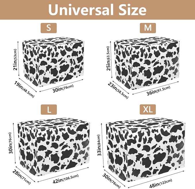 Dog Crate Cover Kennel Cover for Dog Cages Breathable for Wire Cage Indoor Outdoor Black White Cow Print - Image 3