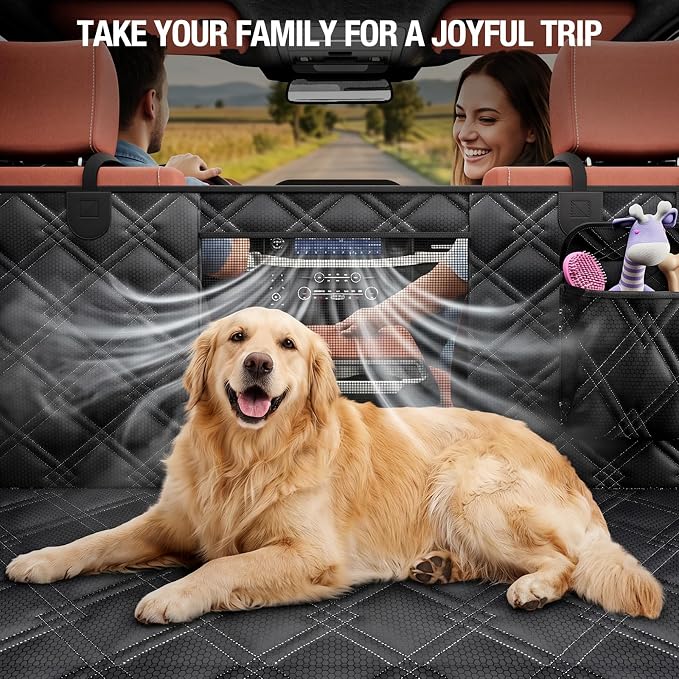 Surfcabin Truck Back Seat Extender for Dogs – Waterproof Full Size Pickup Pet Seat Cover with Door Protection, Hard Bottom Holds 420 lbs Dog Hammock for F150, RAM 1500 & More - Image 7