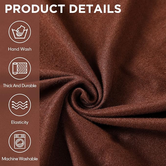 Peryiter 7 Pcs L Shape Sectional Recliner Sofa Covers 5 Seat Sectional Couch Covers Milk Silk Velvet Stretch Reclining Sofa Slipcover Furniture Protector for Living Room(Coffee Brown,Milk Silk) - Image 5