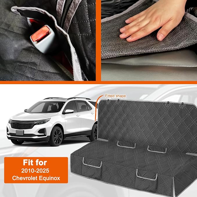 Dog Car Seat Cover for Chevy Equinox 2010-2025 | Waterproof Pet Bench Seat Cover for Back Seat, 600D Heavy Duty Scratch Proof Nonslip Truck Seat Covers for Dogs - Image 2