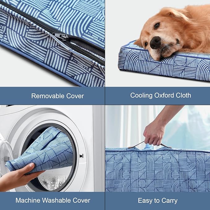 Jumbo Waterproof Orthopedic Dog Bed for Extra Large Dogs | Egg Crate Foam, Pressure Relief, Fits 54x37 Crates, Machine Washable 1680D Oxford Cover, Indoor & Outdoor Use, Up to 150 lbs - Image 5
