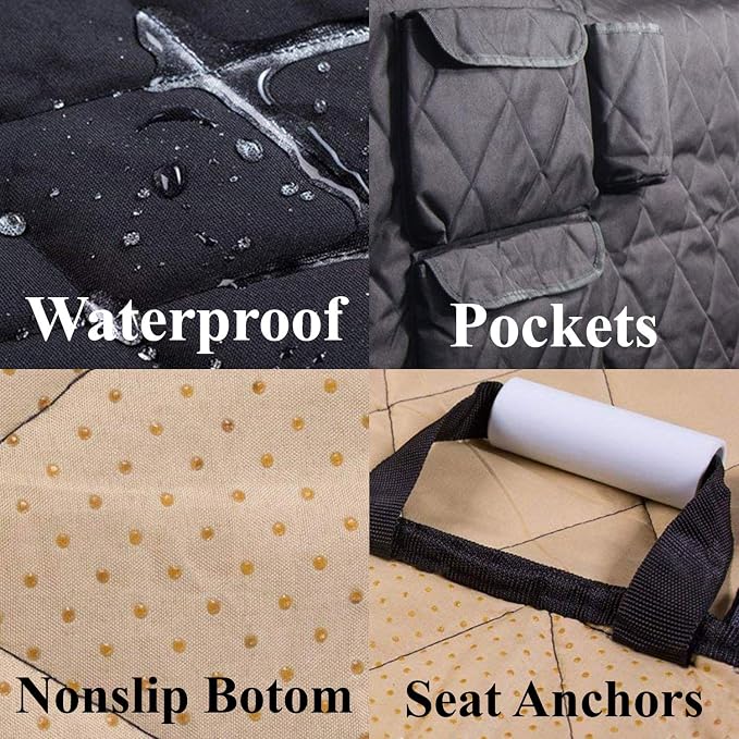 XXL Extra Wide (63”) & Extra Long (94”) with Floor Coverage Dog Seat Cover for Trucks, SUVs & Cars – Heavy Duty, Pet Hammock, Washable + Pet Travel Bowl - Image 5