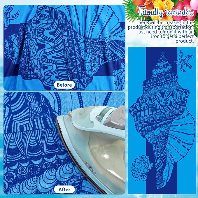EBOOT 10 Pack Oversized Beach Towel Set Extra Large Pool Towels Microfiber Quick Dry Swim Blanket for Adult Women Men Face Hand Body Bath Travel Pool(Stylish Color,31 x 63 Inch,Ocean Animal) - Image 4
