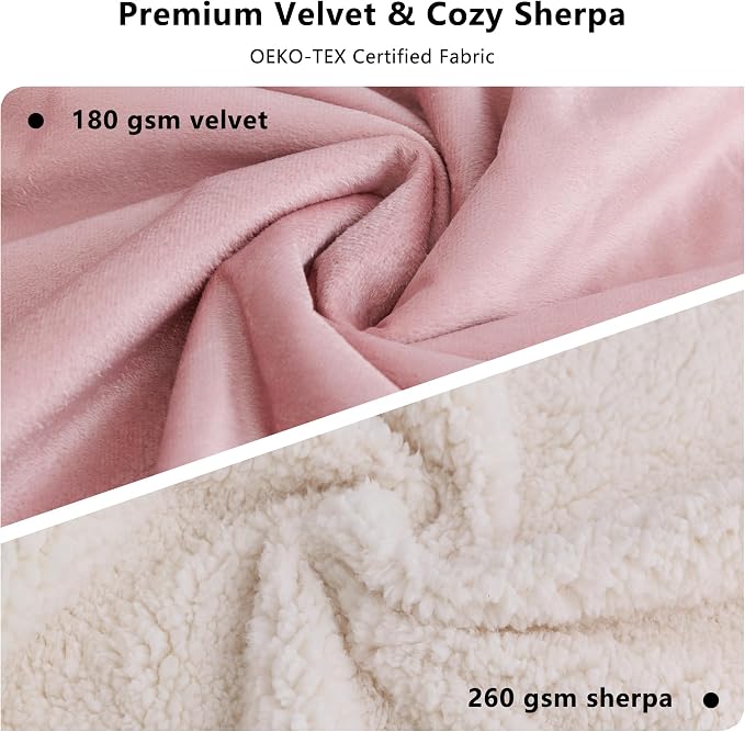 Waterproof Blanket for Dogs - Pet Throw as Furniture Protector | Cozy Sherpa & Smooth Velvet, Reversible and Machine Washable, for Couch, Bed, or Travel, 50"x60", Pink - Image 3