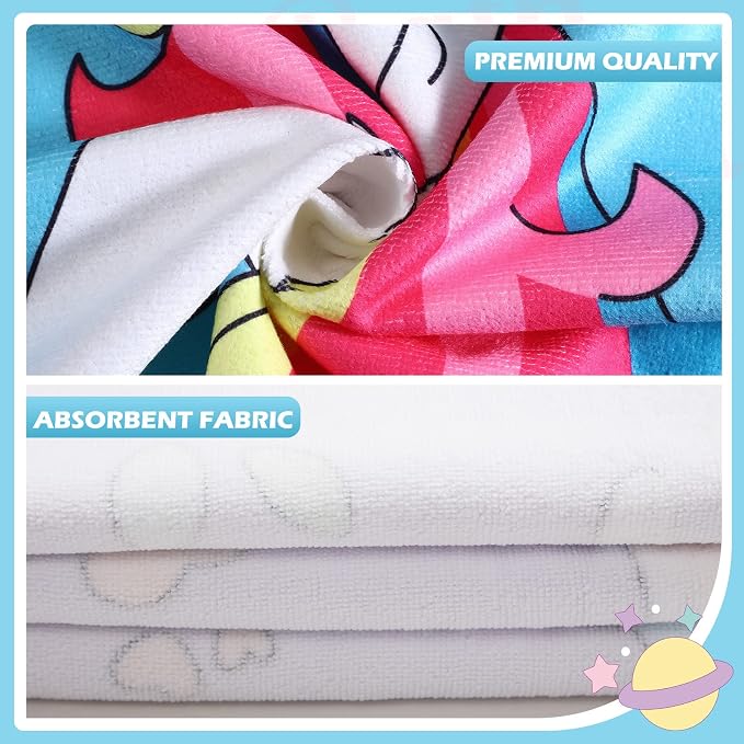 Oudain 6 Pcs Kids Hooded Towel Kids Bath Towels with Hood Microfiber Baby Pool Beach Towel for Boy Girls Toddler(47 x 24 Inch,Trendy Style) - Image 3