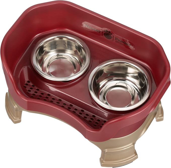 Neater Feeder Deluxe Mess-Proof Elevated Dog Bowls for Small Dogs (Up to 19 lbs), 2 Height Adjustable (6” & 7.5”) No-Spill Raised Dog Bowl Stand, Stainless Steel Food Bowl Set, Made in USA, Cranberry - Image 8