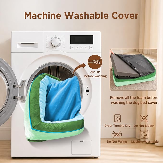 Comfort Expression Orthopedic Dog Bed for Extra Large Dogs with Bolster | Waterproof Dog Couch Bed with Washable Cover & Non-Slip Bottom, Supportive Egg Crate Foam XL Pet Bed, 42x30 Inch - Image 5