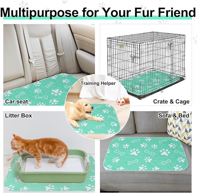 BEAUTYZOO 2 Pack Washable Pee Pads for Dogs, Reusable Puppy Pads for Potty Training, Waterproof Super Absorbent Whelping Pads Mats Non Slip Against Urine for Small Medium Dogs Cats, 36" x 41" - Image 4
