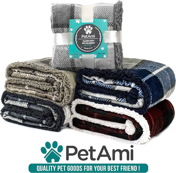 PetAmi Waterproof Dog Blanket for Couch, Pee Proof Fleece Reversible Pet Throw, Furniture Protector for Bed Sofa Kennel, Soft Washable Cover for Small Medium Dog Puppy Cat, 29x40 Plaid Red - Image 9