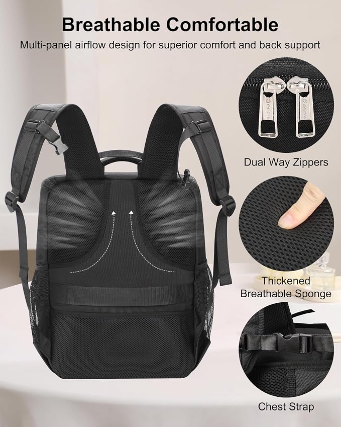 Relavel Barber Bag, Hair Tools Travel Bag, Barber Cases for Clippers and Supplies, Hairstylist Backpack Hairdresser Cosmetology Case for Hair Cutting Tools, Hair Salon Hairdresser Must Haves, Black - Image 8