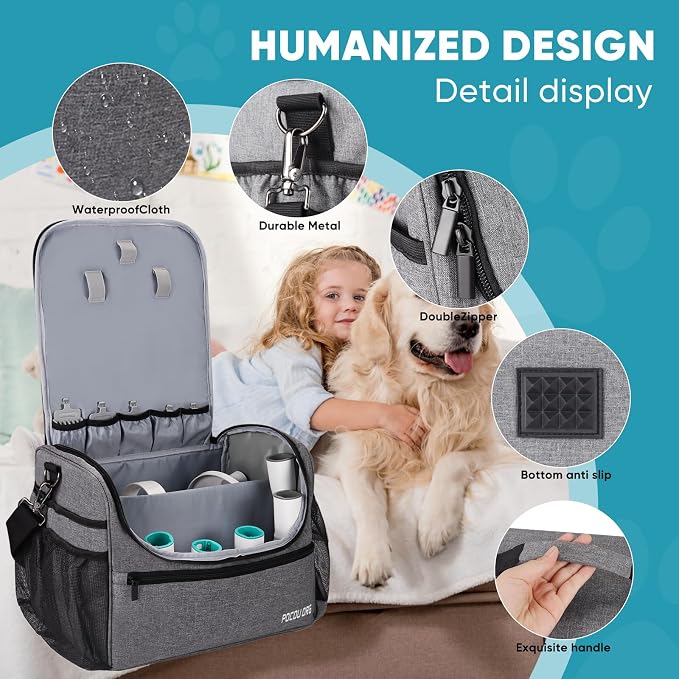 Pet Travel/Grooming Supplies Organizer Carry Bag - Compatible with Oneisall/Neabot Dog Grooming Vacuum, Large Capacity - Bag Only (Gray) - Image 4