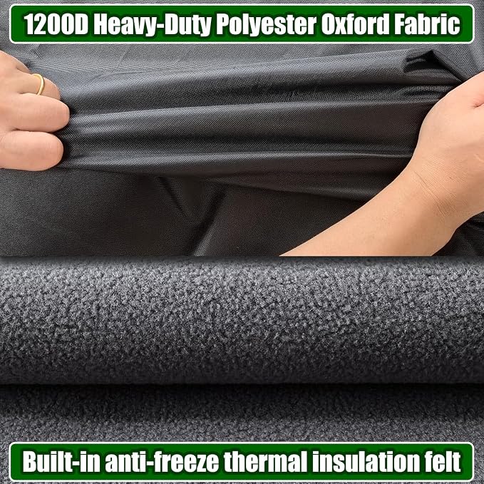 Dog Crate Cover 1200D Heavy Duty Polyester Built-in Anti-freezing Felt | for 48 inch Wire Dog Cage Winter Indoor Outdoor Protection,Waterproof Frostproof Large Dog Kennel Covers - Only cover (Black) - Image 6